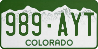 CO license plate 989AYT