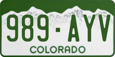CO license plate 989AYV
