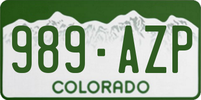 CO license plate 989AZP