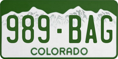 CO license plate 989BAG