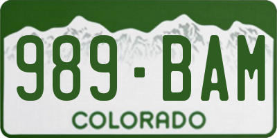 CO license plate 989BAM