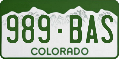 CO license plate 989BAS