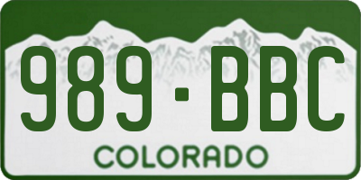 CO license plate 989BBC