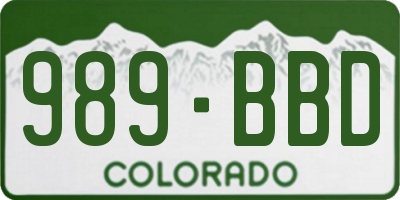 CO license plate 989BBD