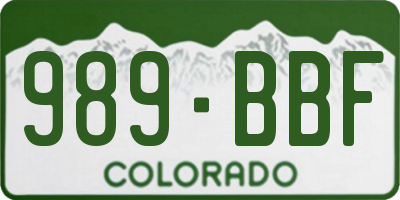 CO license plate 989BBF