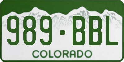 CO license plate 989BBL