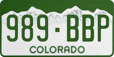 CO license plate 989BBP