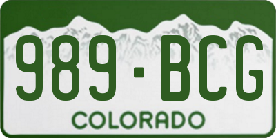 CO license plate 989BCG