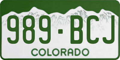CO license plate 989BCJ