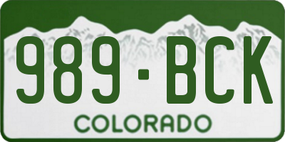 CO license plate 989BCK
