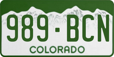 CO license plate 989BCN