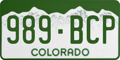 CO license plate 989BCP