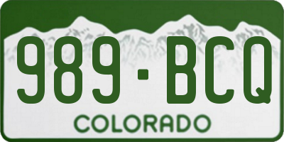 CO license plate 989BCQ