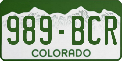 CO license plate 989BCR
