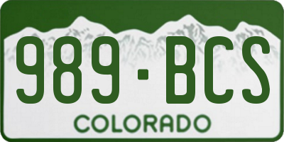 CO license plate 989BCS