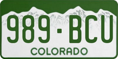 CO license plate 989BCU
