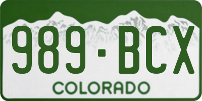 CO license plate 989BCX