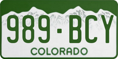 CO license plate 989BCY