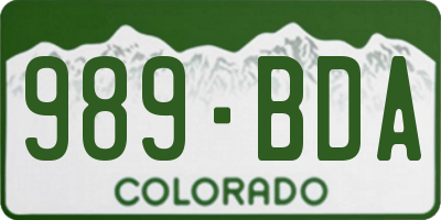 CO license plate 989BDA