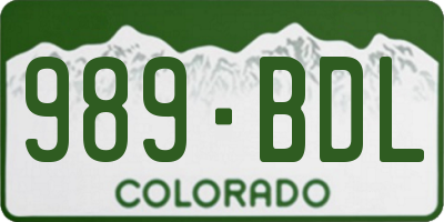 CO license plate 989BDL