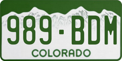 CO license plate 989BDM