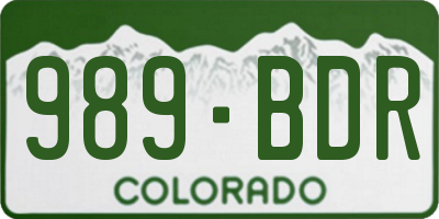 CO license plate 989BDR