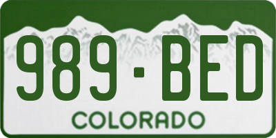 CO license plate 989BED