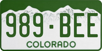 CO license plate 989BEE