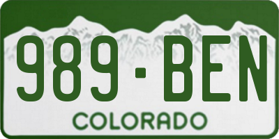 CO license plate 989BEN