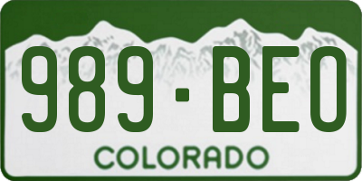 CO license plate 989BEO