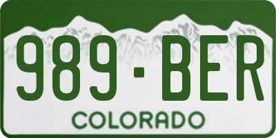 CO license plate 989BER