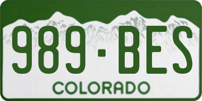 CO license plate 989BES