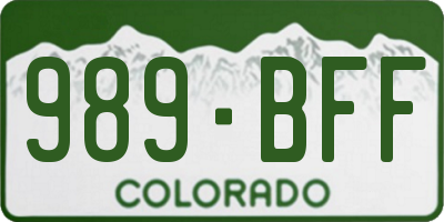 CO license plate 989BFF