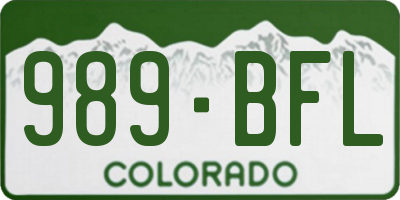 CO license plate 989BFL