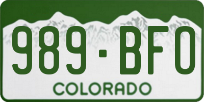 CO license plate 989BFO
