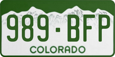 CO license plate 989BFP