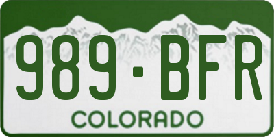 CO license plate 989BFR