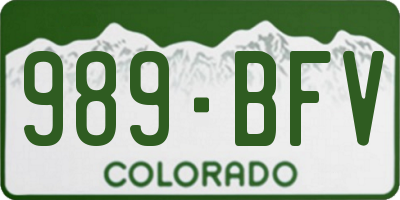 CO license plate 989BFV