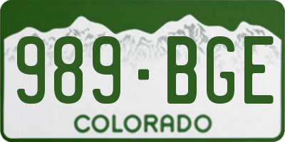 CO license plate 989BGE