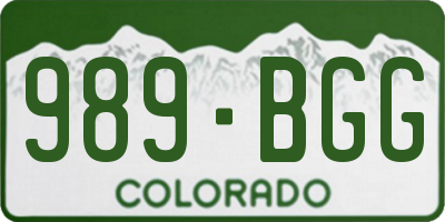 CO license plate 989BGG