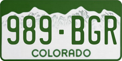 CO license plate 989BGR