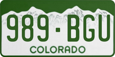 CO license plate 989BGU