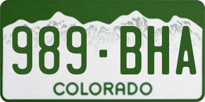 CO license plate 989BHA