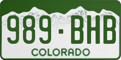 CO license plate 989BHB