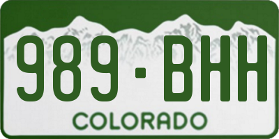 CO license plate 989BHH