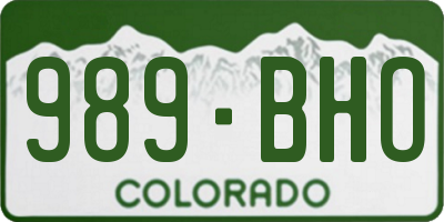 CO license plate 989BHO