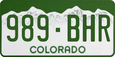 CO license plate 989BHR