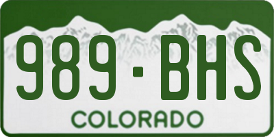 CO license plate 989BHS