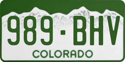 CO license plate 989BHV