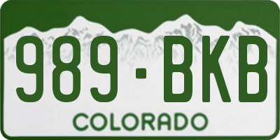 CO license plate 989BKB